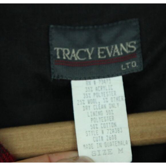 Vintage Women's Medium Red Plaid Crop Jacket Cabincore 90s Y2K Punk Academia - Picture 2 of 7